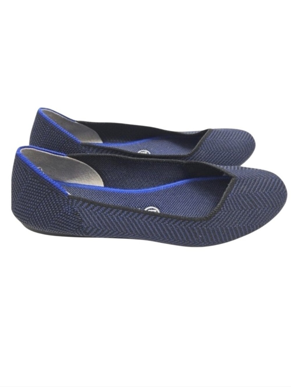 Rothy Flats Midnight  Metallic Blue Herringbone‎ Size 8.5 Slip On Retired